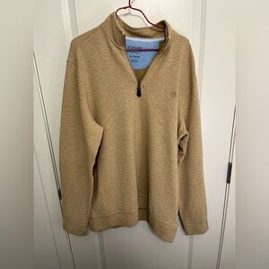 Chaps Men's Quarter Zip Tan Ribbed Sweater in size XL